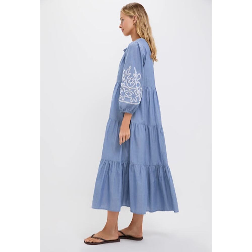 Tuckernuck Embroidered Chambray Long Sleeve Salty Paloma Caftan 3XL - Picture 8 of 8
